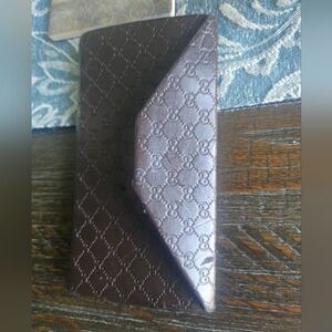 GUCCI Brown GG Logo Tri-Fold Sunglass Glasses Case Collapsible Protective Travel